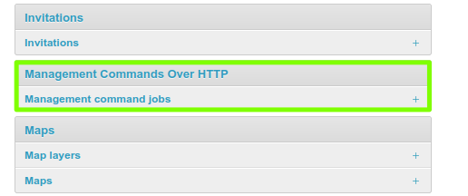 Comandos de gestión a través del menú de administración http.