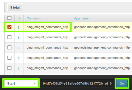 Iniciar un trabajo de comando de gestión.